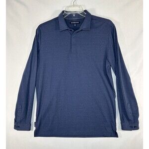 Mizzen+Main Filmore Polo Shirt Men’s Large Trim Fit Long Sleeve Stretch Blue
